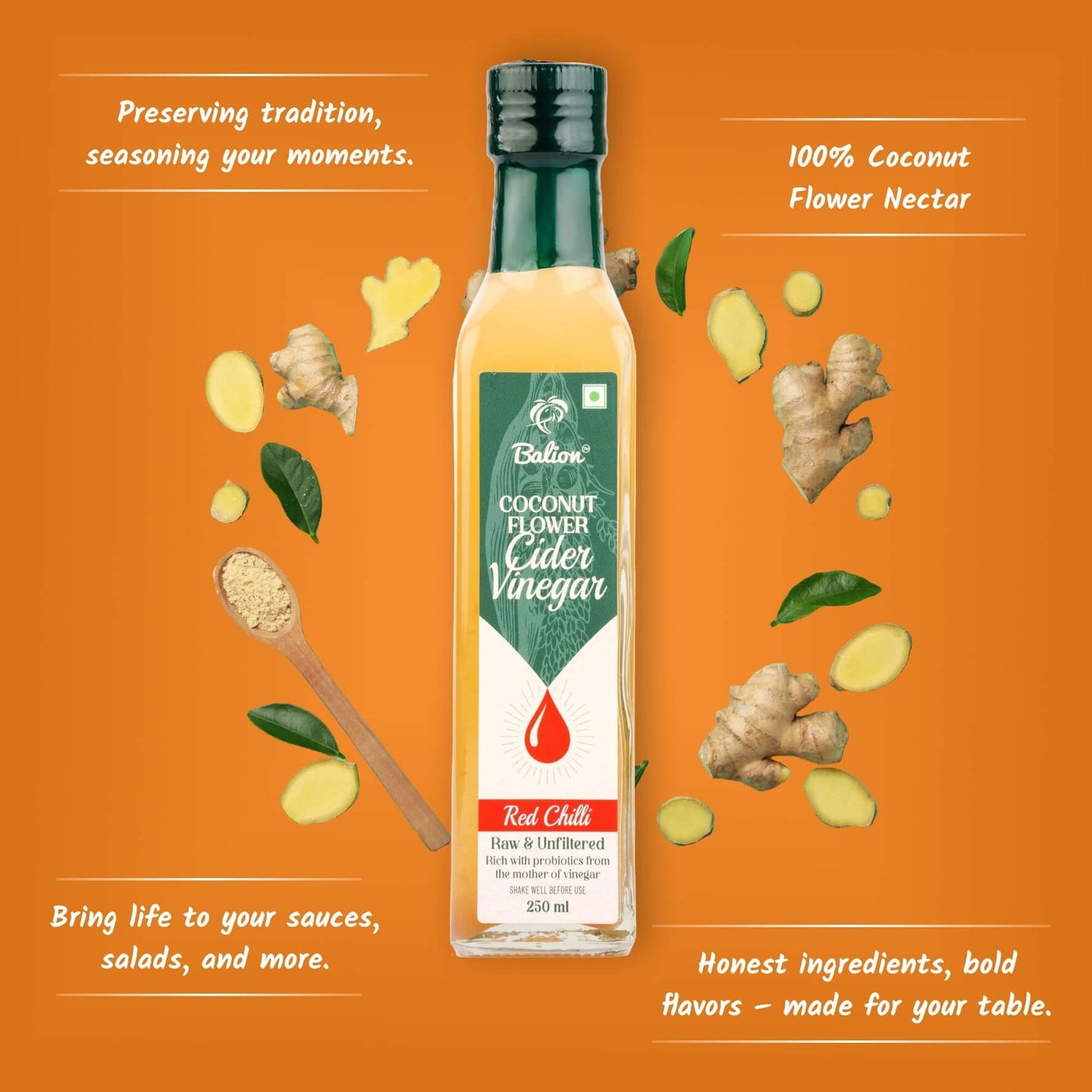 Coconut Flower Cider Vinegar - Ginger