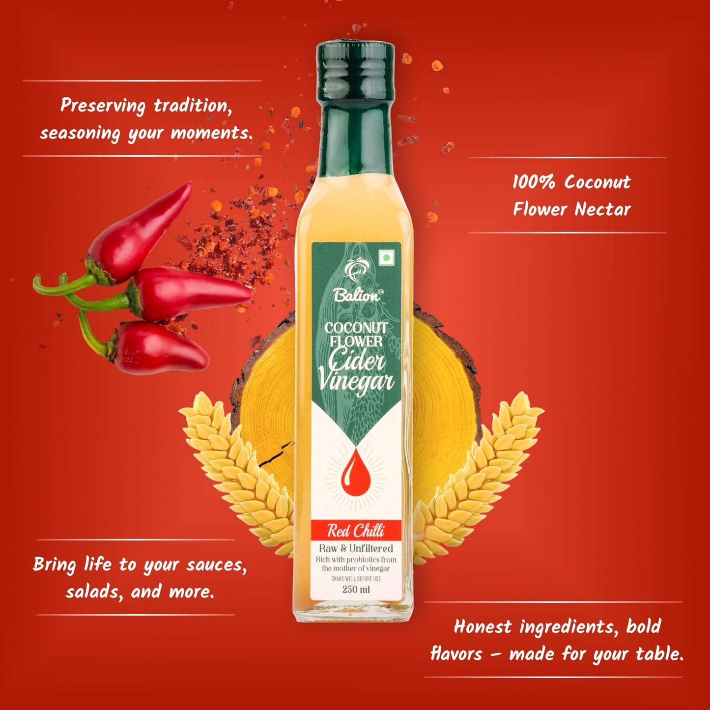 Coconut Flower Cider Vinegar - Red Chilli