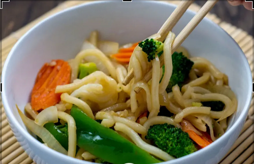 Vegetarian Udon Noodles (Lo Mein)