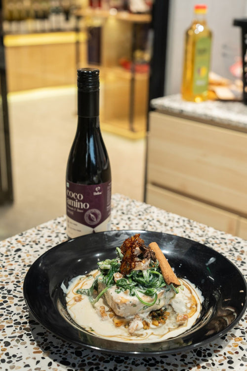 Panseared Silken Tofu With Wilted Spinach