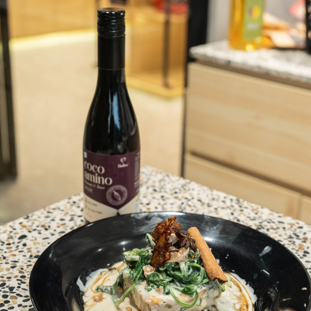 Panseared Silken Tofu With Wilted Spinach